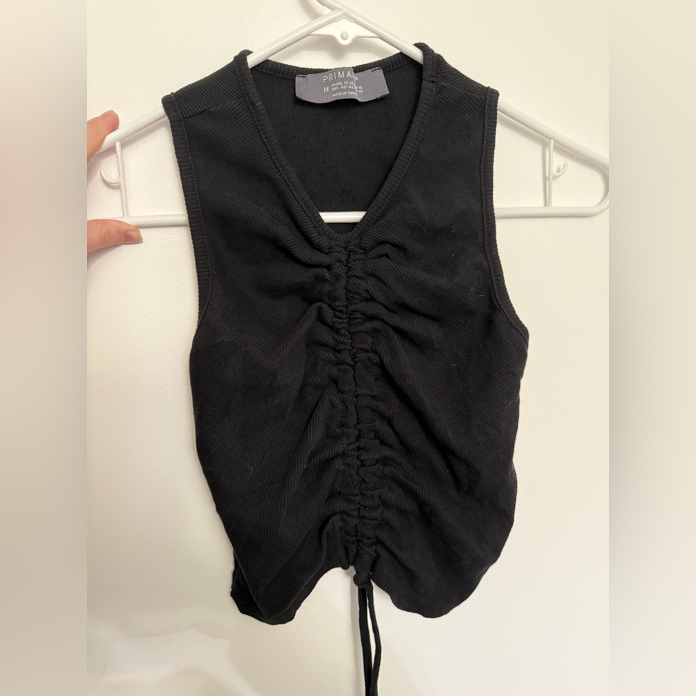 Primark Black Gathered Tank Top